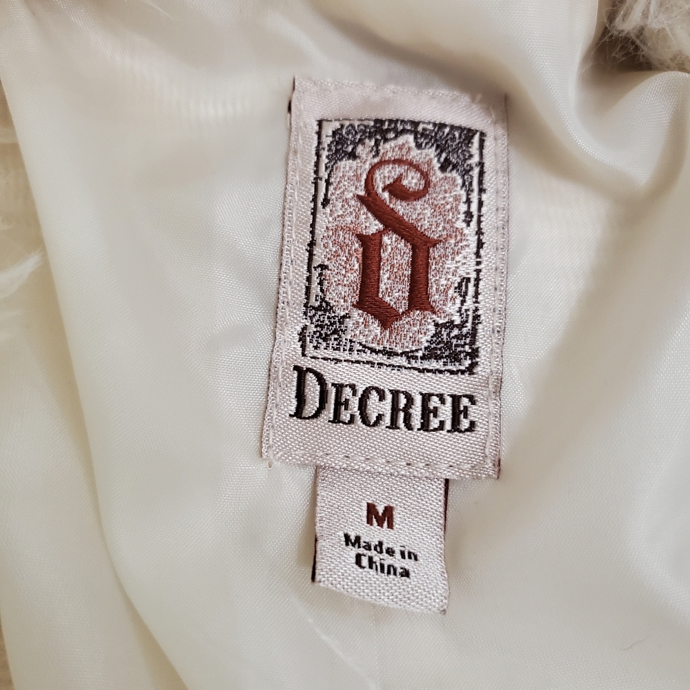 Decree Faux Fur Long Sleeve Cream Jacket - Picture 12 of 12